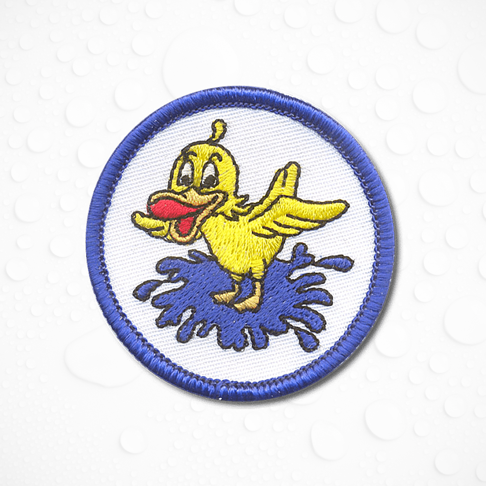 Gesticktes Schwimmabzeichen Ente mit 5 cm Durchmesser