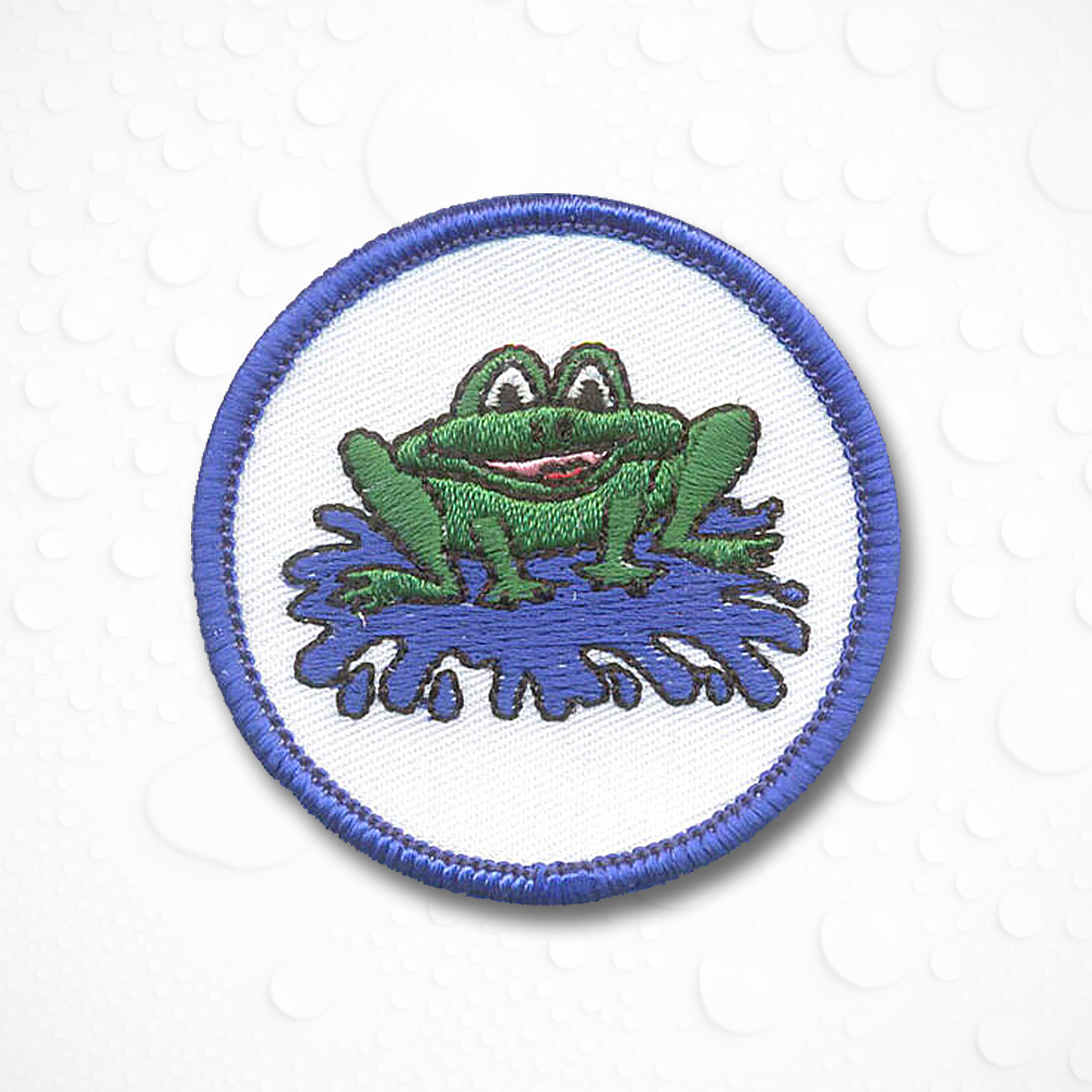 Gesticktes Schwimmabzeichen Frosch mit 5 cm Durchmesser