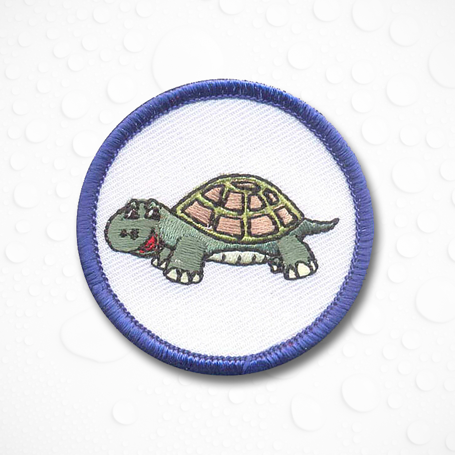 Gesticktes Schwimmabzeichen Schildkröte mit 5 cm Durchmesser